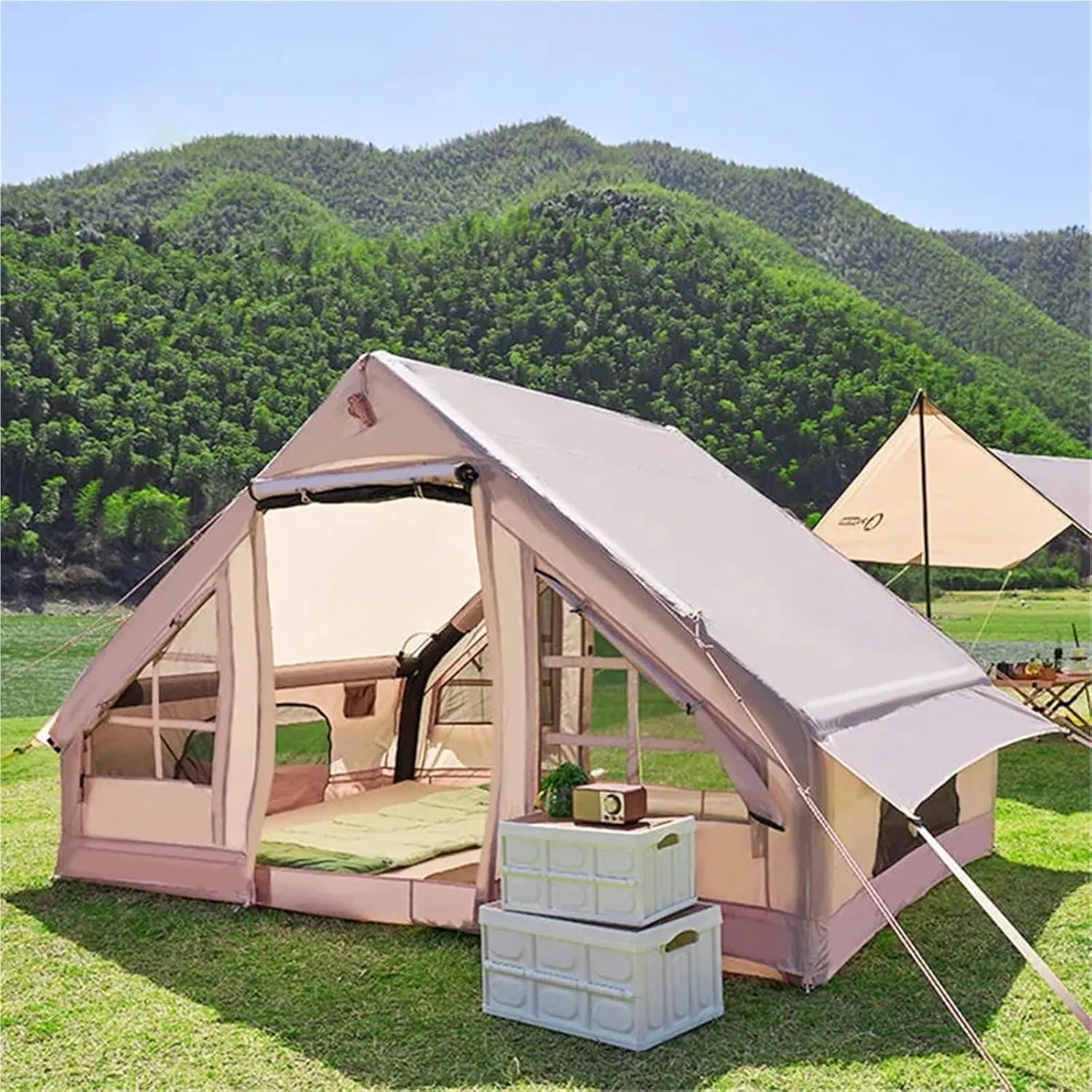 Outdoor Camping Inflatable Tent Portable Rainproof Thickened Free-to-Build Camping Tent