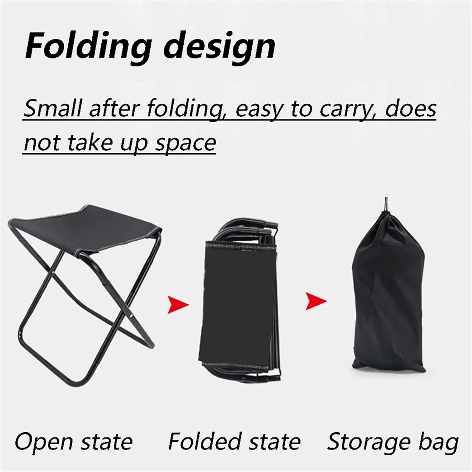 Outdoor Chair Camping Portable Folding Aluminum Foldable Fishing Chair Stool Folding Small Stool Picnic Camping Stool (Size : Red B)