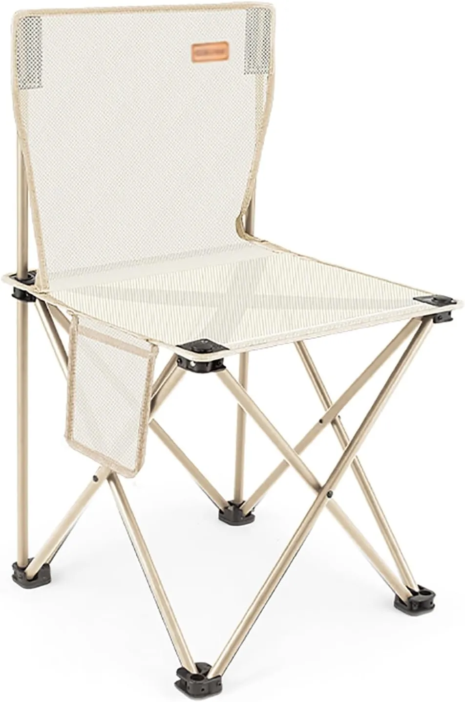 Outdoor Folding Chair, Chair Foldable, Breathable and Wear-Resistant, with Side Pockets, Suitable for Fishing, Garden, Camping, Lawn, Party and Other Various Outdoor Activities(White)