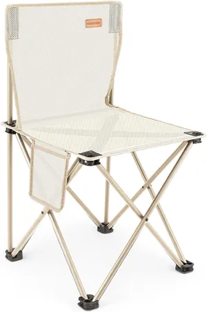Outdoor Folding Chair, Chair Foldable, Breathable and Wear-Resistant, with Side Pockets, Suitable for Fishing, Garden, Camping, Lawn, Party and Other Various Outdoor Activities(White)