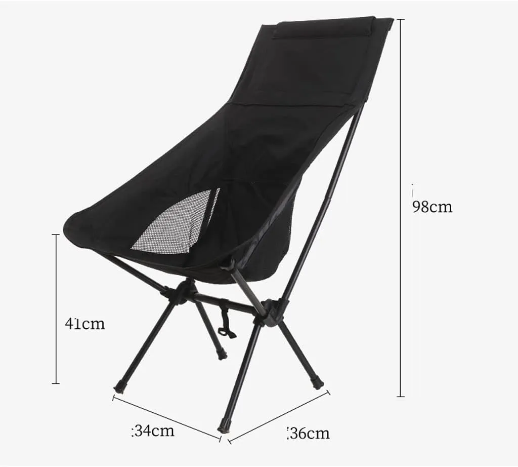 Outdoor Folding Chair Portable Camping Fishing Bench Picnic Leisure Recliner Camping Chair (Color : Grey)