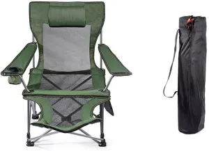 Outdoor Folding Chairs, Portable Camping Beach Lounge Chairs, Folding Beds for Fishing, Sports Events, Parking Parties, Simple Cots for Office Lunch Breaks,Green