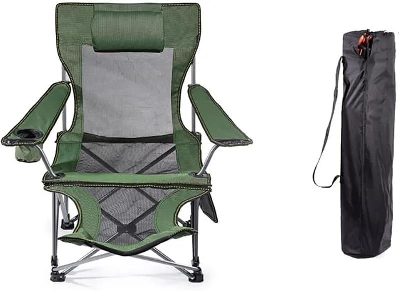 Outdoor Folding Chairs, Portable Camping Beach Lounge Chairs, Folding Beds for Fishing, Sports Events, Parking Parties, Simple Cots for Office Lunch Breaks,Green