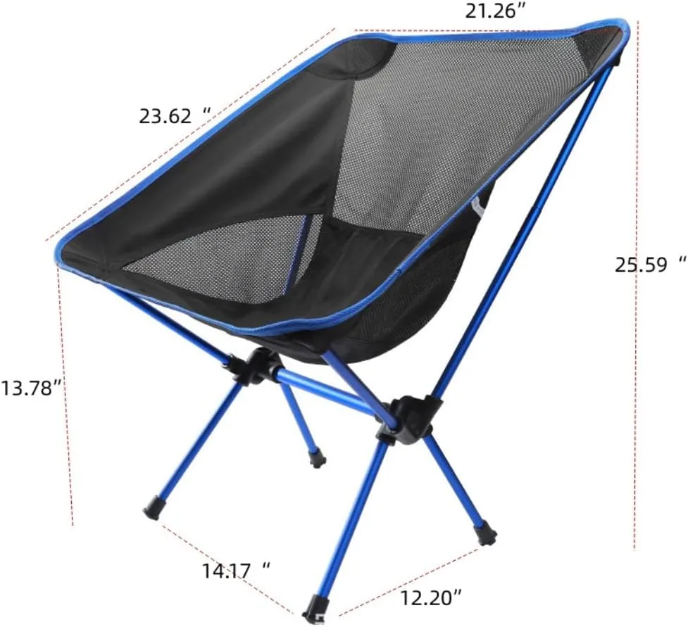 Outdoor Folding Low Rocking Chair Stable Camping Chair Portable Quick and Easy Setup for Camping Hiking (E)