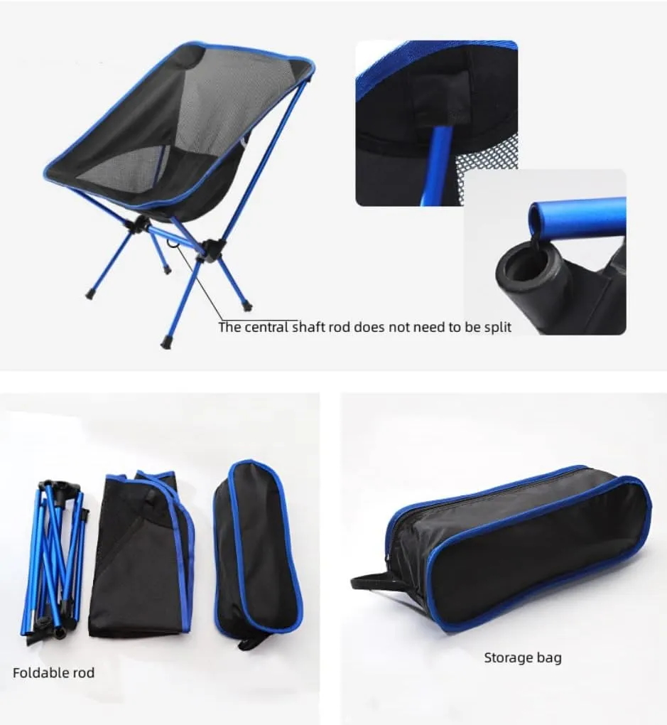 Outdoor Folding Low Rocking Chair Stable Camping Chair Portable Quick and Easy Setup for Camping Hiking (E)