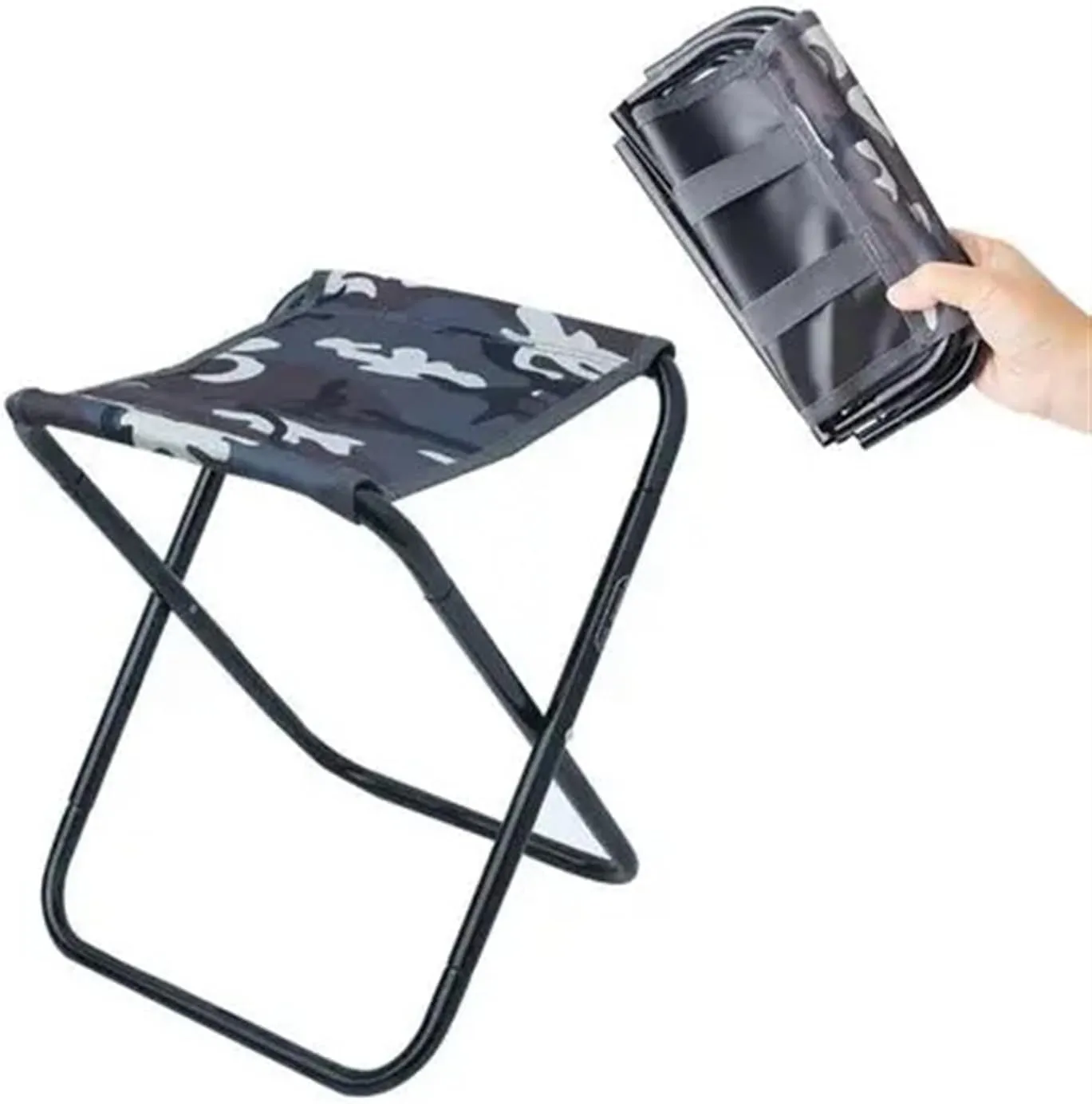 Outdoor Folding Stool Aluminum Alloy Fishing Chair Barbecue Stool Portable Train Pony Camping Chair (Size : Camouflage)