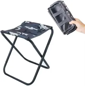 Outdoor Folding Stool Aluminum Alloy Fishing Chair Barbecue Stool Portable Train Pony Camping Chair (Size : Camouflage)