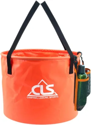 Outdoor Folding Water Bucket Water Storage Container Multifunctional Bag Travel Wash Basin for Backpacking Boating, Orange