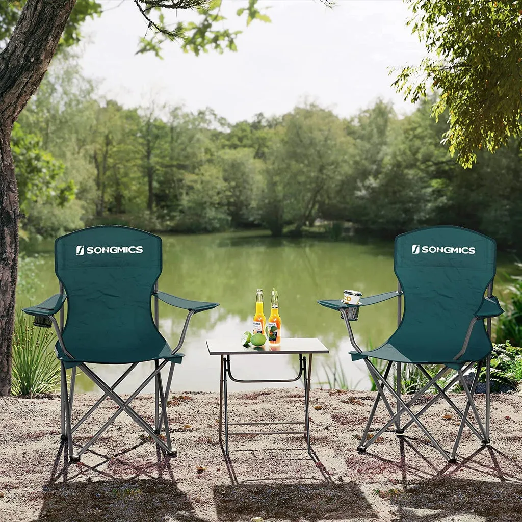 Outdoor Green Camping Folding of 2 Time-limited Today only Dark SONGMICS Set Chairs