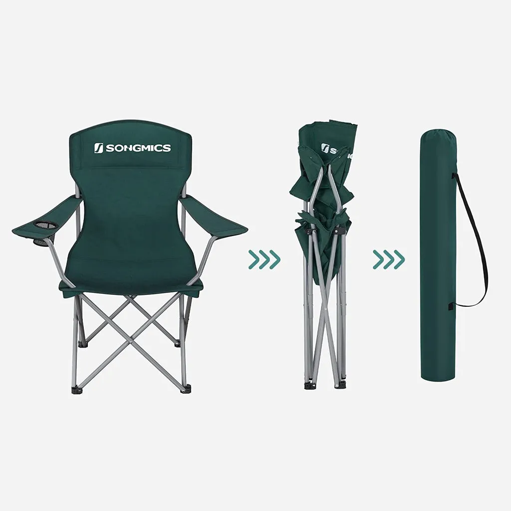 Outdoor Green Camping Folding of 2 Time-limited Today only Dark SONGMICS Set Chairs
