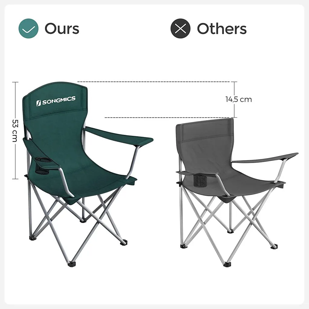 Outdoor Green Camping Folding of 2 Time-limited Today only Dark SONGMICS Set Chairs