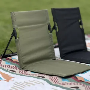 Outdoor Lazy Chair Folding Camping Chair Cushion, Detachable Waterproof Beach Stool, Portable Seat Cushion with Storage Bag, Lightweight Triangular Design for Fishing Hiking Barbecues Green