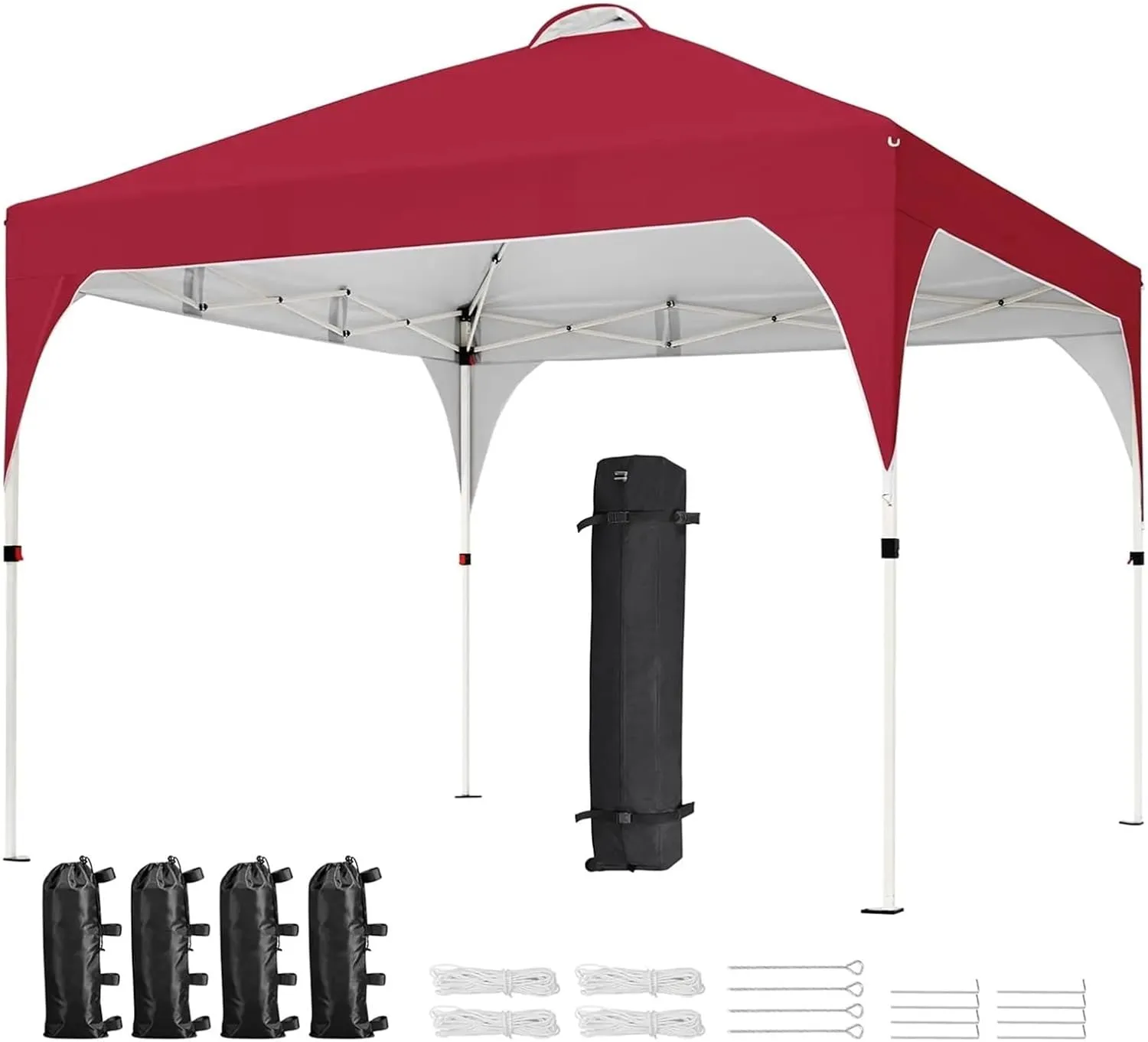 Outdoor Pop Up Tent 10x10 Pop Up Canopy Tent with Vent, Easy Set Up Tent, Instant Sun Shelter Canopy with Wheeled Bag, 4 Sandbags, 12 Stakes(Color 15)
