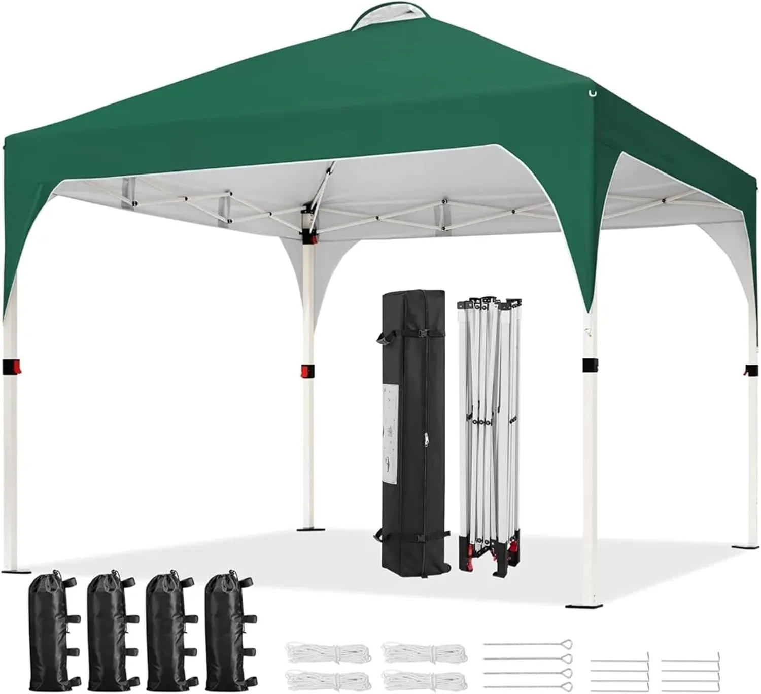 Outdoor Pop Up Tent 10x10 Pop Up Canopy Tent with Vent, Easy Set Up Tent, Instant Sun Shelter Canopy with Wheeled Bag, 4 Sandbags, 12 Stakes(Color 15)