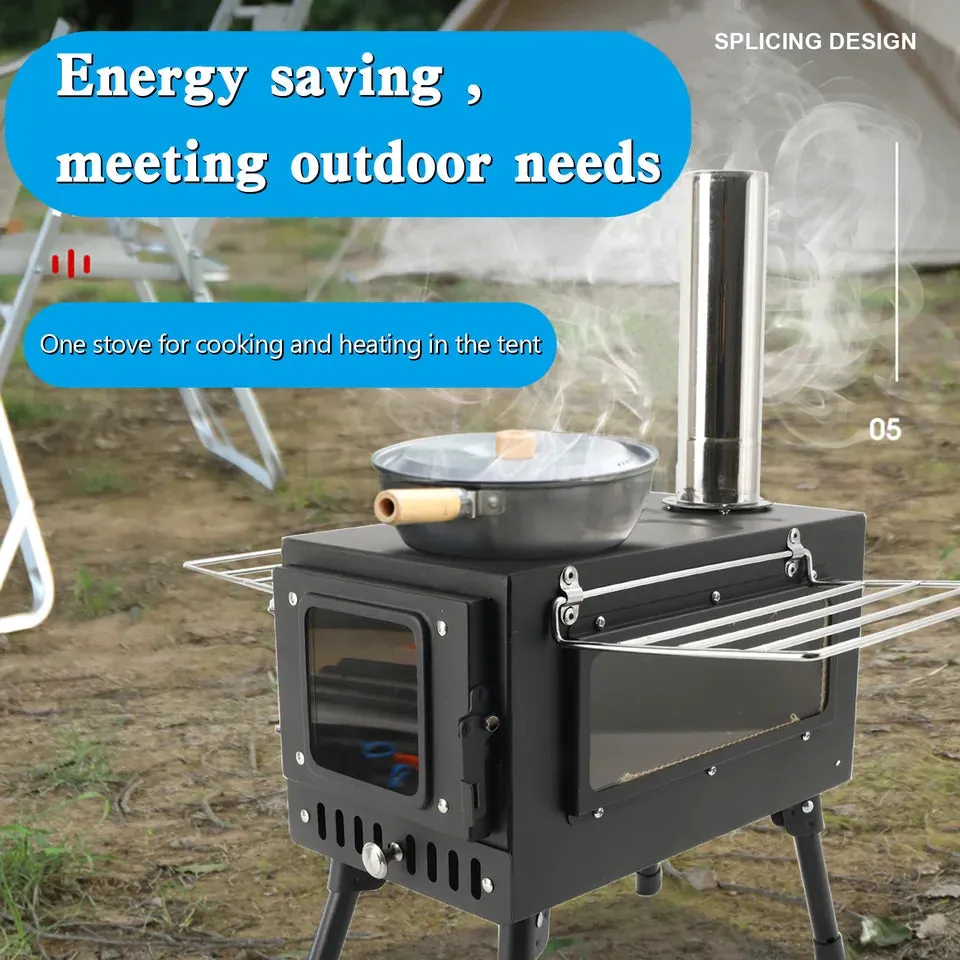 Outdoor Portable Tent Camping Wood Burning StovePipe For Tent Cooking