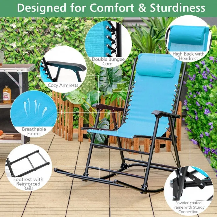 Outdoor Rocking Camping Chair - Portable Folding Chair Suitable for Camping and Hiking