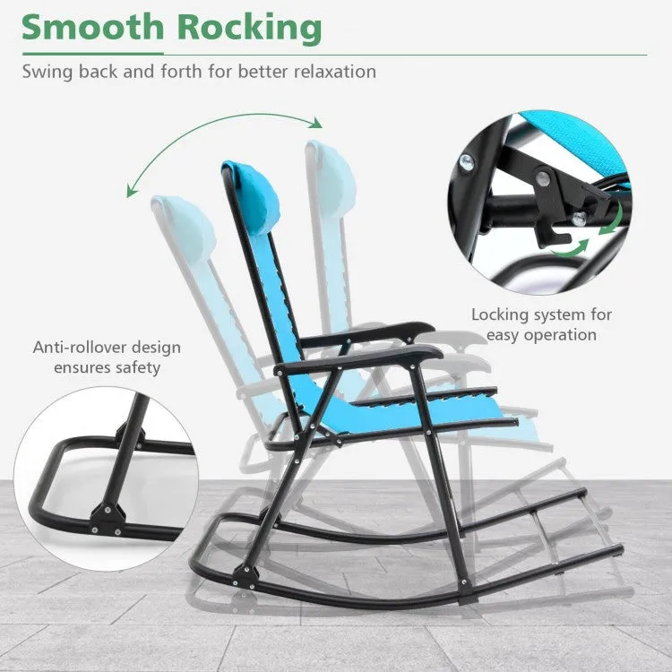 Outdoor Rocking Camping Chair - Portable Folding Chair Suitable for Camping and Hiking