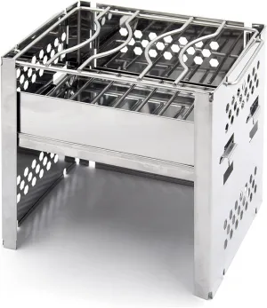 Outdoor Stainless Steel Barbecue for Outdoor Brazier Camping Cooking Supplies Wood Stove Picnic Hiking