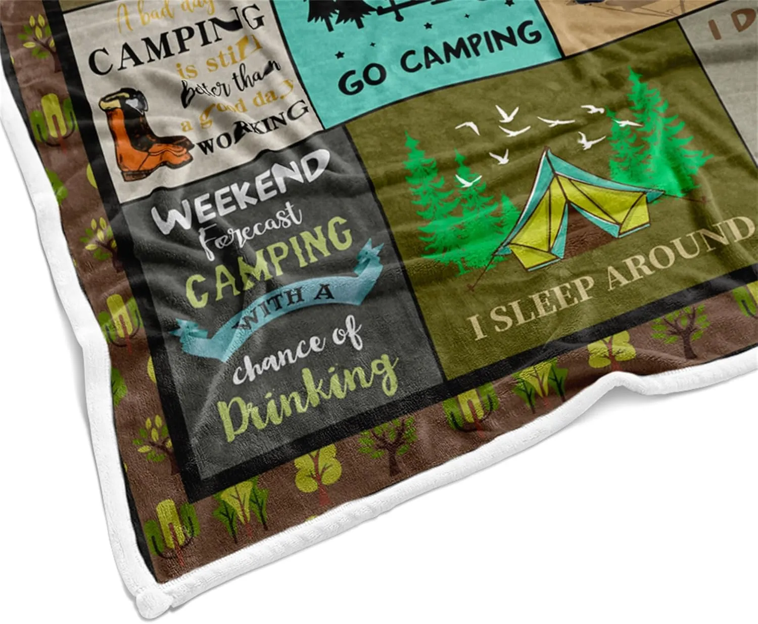 Outdoor Throw Blanket,Camping Blanket for Women Men Kids Adults, RV Blankets Gift for Camping Lovers, Super Cozy Blankets Fuzzy Plush Lightweight Throw Blankets for Sofa, Bed, Couch or Bed