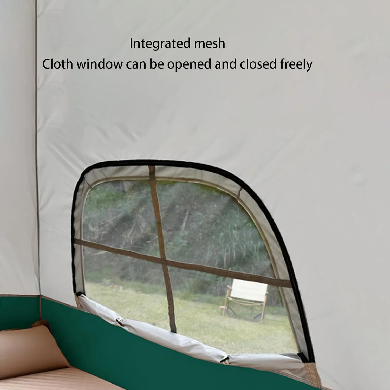 Outdoor Two-Door Tent, Family Travel Tents, Tent for 3-4 Person, Four Sided Vetilation, Portable Tents for Beach, Hiking, Camping, Outdoor Use