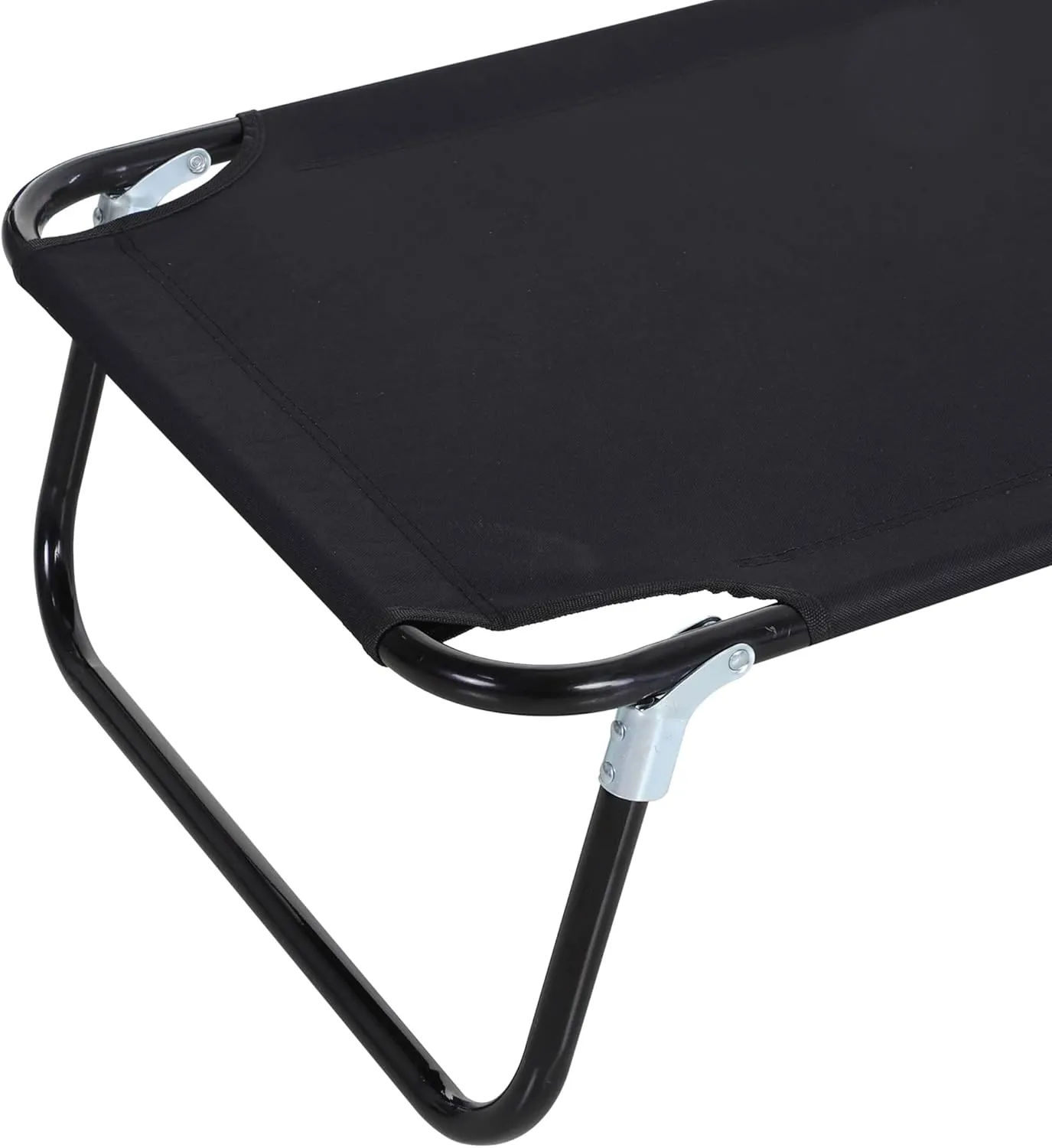 Outsunny Folding Chaise Lounge Pool Chairs, Outdoor Sun Tanning Chairs with 5-Level Reclining Back, Steel Frame for Beach, Yard, Patio, Black