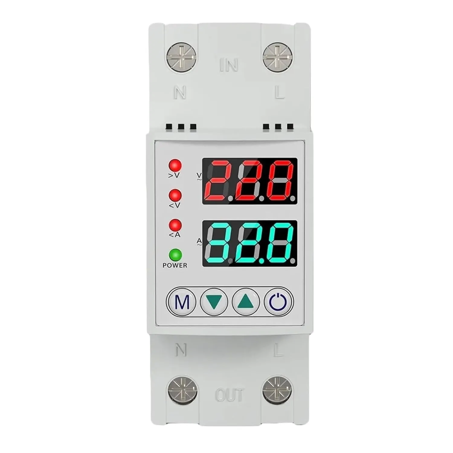 Over Under Voltage Protective Device Digital Display Relay Limit Over Current Protection 220V Household Circuit Breaker 40A/63A