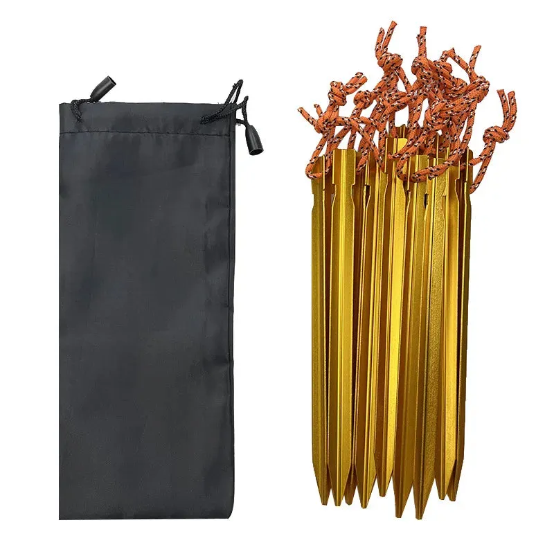PACOONE 10PCS Aluminium Tent Pegs – 18cm Lightweight Stakes for Outdoor Camping Accessories