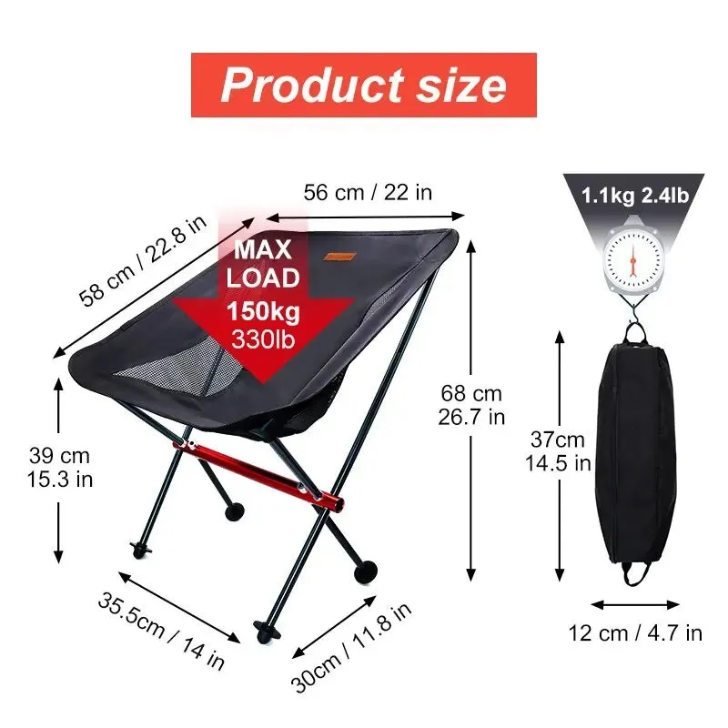 PACOONE Folding Camping Chair with High Backrest for Outdoor Relaxation