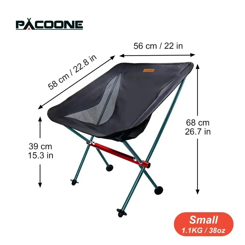 PACOONE Folding Camping Chair with High Backrest for Outdoor Relaxation