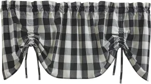 Park Designs Buffalo Check Lined Black Valance 60"