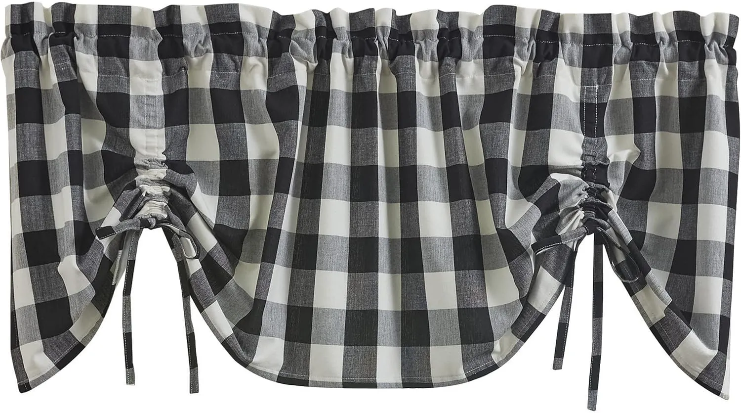 Park Designs Buffalo Check Lined Black Valance 60"