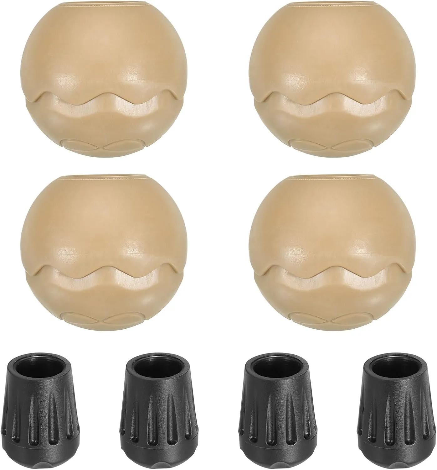 PATIKIL 0.55 Inch Chair Feet Replacement, 4 Pack TPE Outdoor Camping Chair Leg Tips Ball Cap Folding Chair Legs Floor Protectors Stability on Rugged Fit for 0.55"(14mm) Chair Feet, Beige