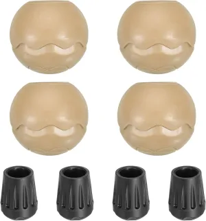 PATIKIL 0.55 Inch Chair Feet Replacement, 4 Pack TPE Outdoor Camping Chair Leg Tips Ball Cap Folding Chair Legs Floor Protectors Stability on Rugged Fit for 0.55"(14mm) Chair Feet, Beige