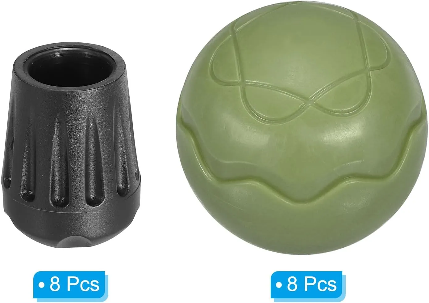 PATIKIL 0.55 Inch Chair Feet Replacement, 8 Pack TPE Outdoor Camping Chair Leg Tips Ball Cap Folding Chair Legs Floor Protectors Stability on Rugged Fit for 0.55"(14mm) Chair Feet, Green