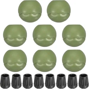 PATIKIL 0.55 Inch Chair Feet Replacement, 8 Pack TPE Outdoor Camping Chair Leg Tips Ball Cap Folding Chair Legs Floor Protectors Stability on Rugged Fit for 0.55"(14mm) Chair Feet, Green