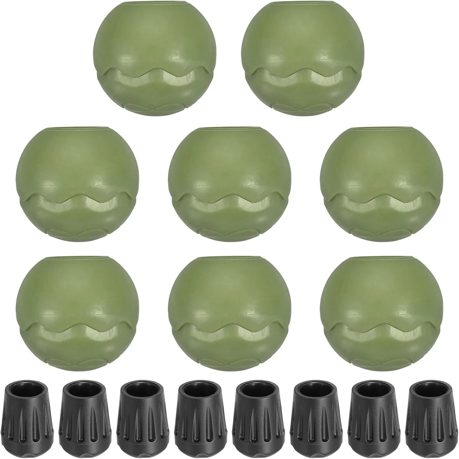 PATIKIL 0.55 Inch Chair Feet Replacement, 8 Pack TPE Outdoor Camping Chair Leg Tips Ball Cap Folding Chair Legs Floor Protectors Stability on Rugged Fit for 0.55"(14mm) Chair Feet, Green