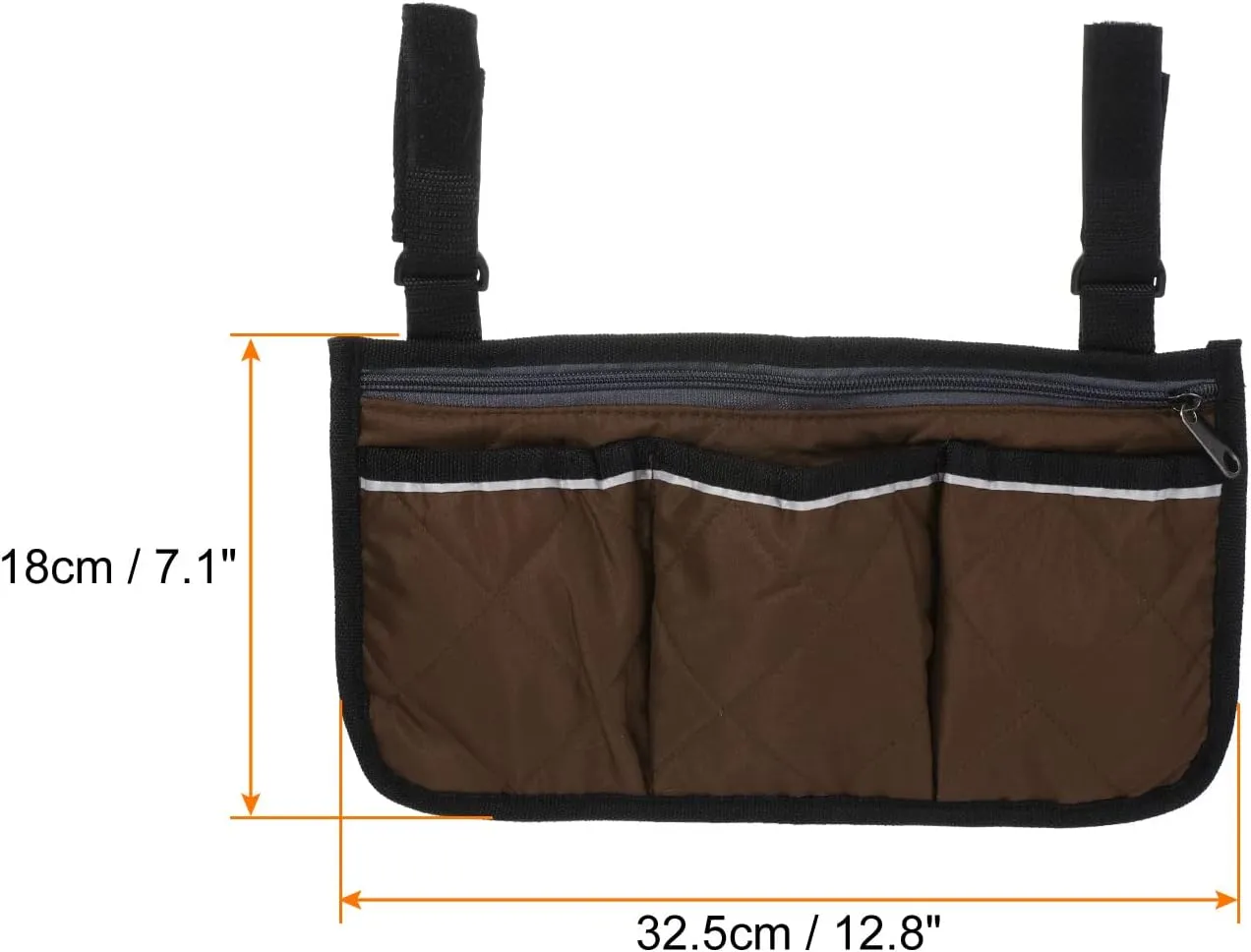PATIKIL Beach Chair Armrest Bag, Waterproof Beach Chair Hanging Storage Pouch Arm Rest Magazine Snack Bag with 4 Pockets for Camping Outdoors