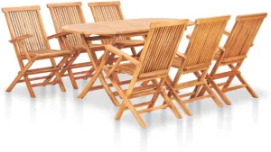 Patio Furniture Set,Patio Furniture,7 Piece Folding Patio Dining Set Solid Teak WoodDesigned for Camping, Resting, Outdoors.