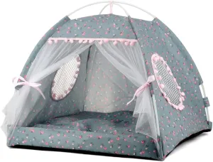 pawstrip Dog Tent Indoor Cat House Pink Puppy Bed Portable Pet Teepe Princess Dog Camping Tent Outdoor Kitten Houses Cute Bunny Nest Girl Kitty Cave