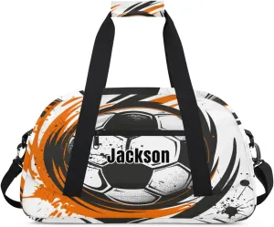 Personalized Duffel Bags for Kids Gym Bag with Name Small Dance Bag for Girls Luggage Bags for Boys Soccer Fire