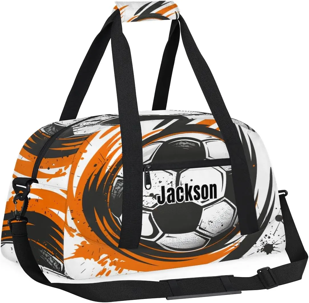 Personalized Duffel Bags for Kids Gym Bag with Name Small Dance Bag for Girls Luggage Bags for Boys Soccer Fire