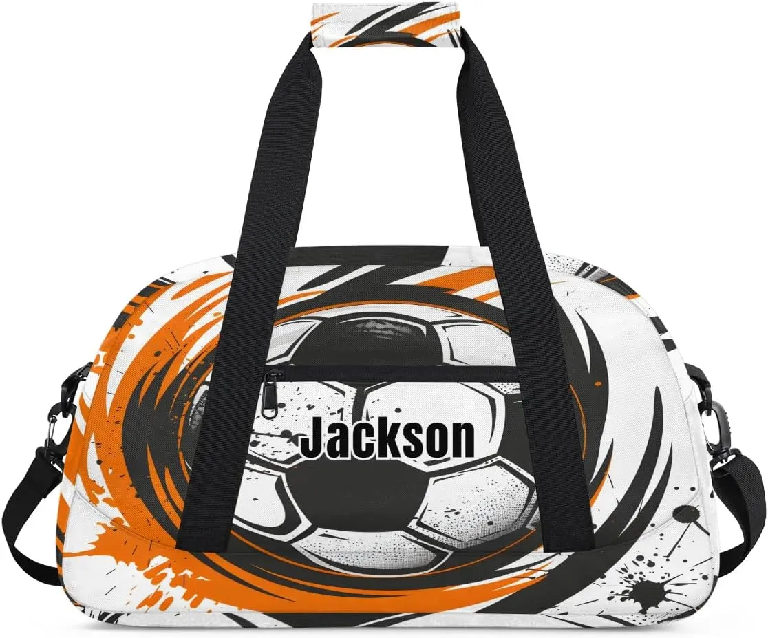 Personalized Duffel Bags for Kids Gym Bag with Name Small Dance Bag for Girls Luggage Bags for Boys Soccer Fire