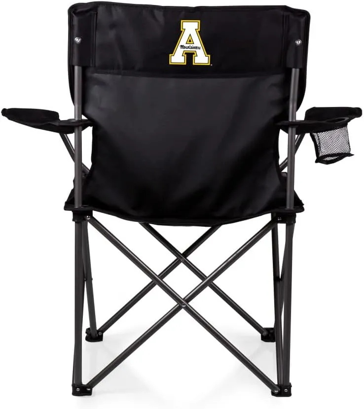 PICNIC TIME NCAA PTZ Camp Chair, Picnic Chair, Beach Chair with Carrying Bag, (Black)