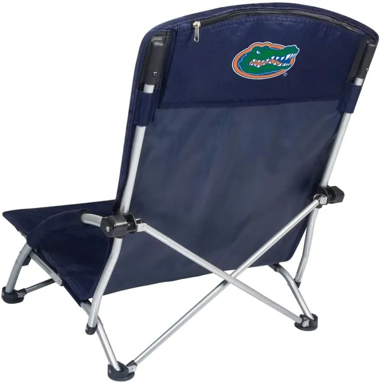 PICNIC TIME NCAA Tranquility Beach Chair with Carry Bag - Low Beach Chair for Adults - Low Lawn Chair