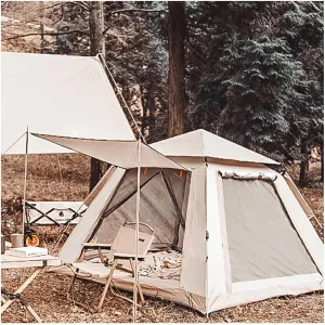 Pop-Up 4-Person Waterproof Tent, 3-Second Setup, Blackout, Practical Stable for Camping, Hiking, Picnic, and Garden Use