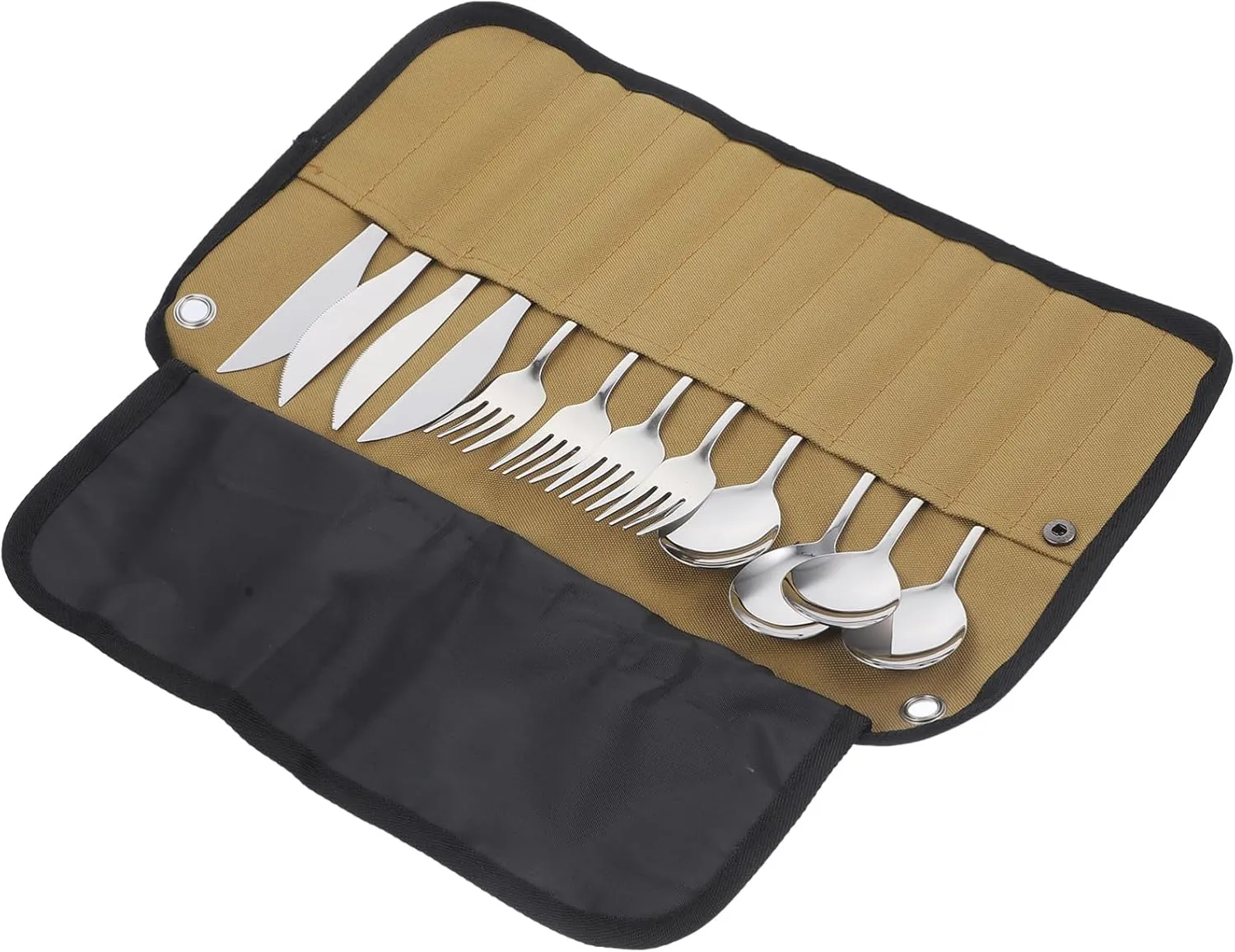 POPETPOP 1Set Camping Utensils of Portable Cutlery with Bag Includes Chopsticks Spoon Fork for Outdoor Dining for Camping Picnics Travel Bbq