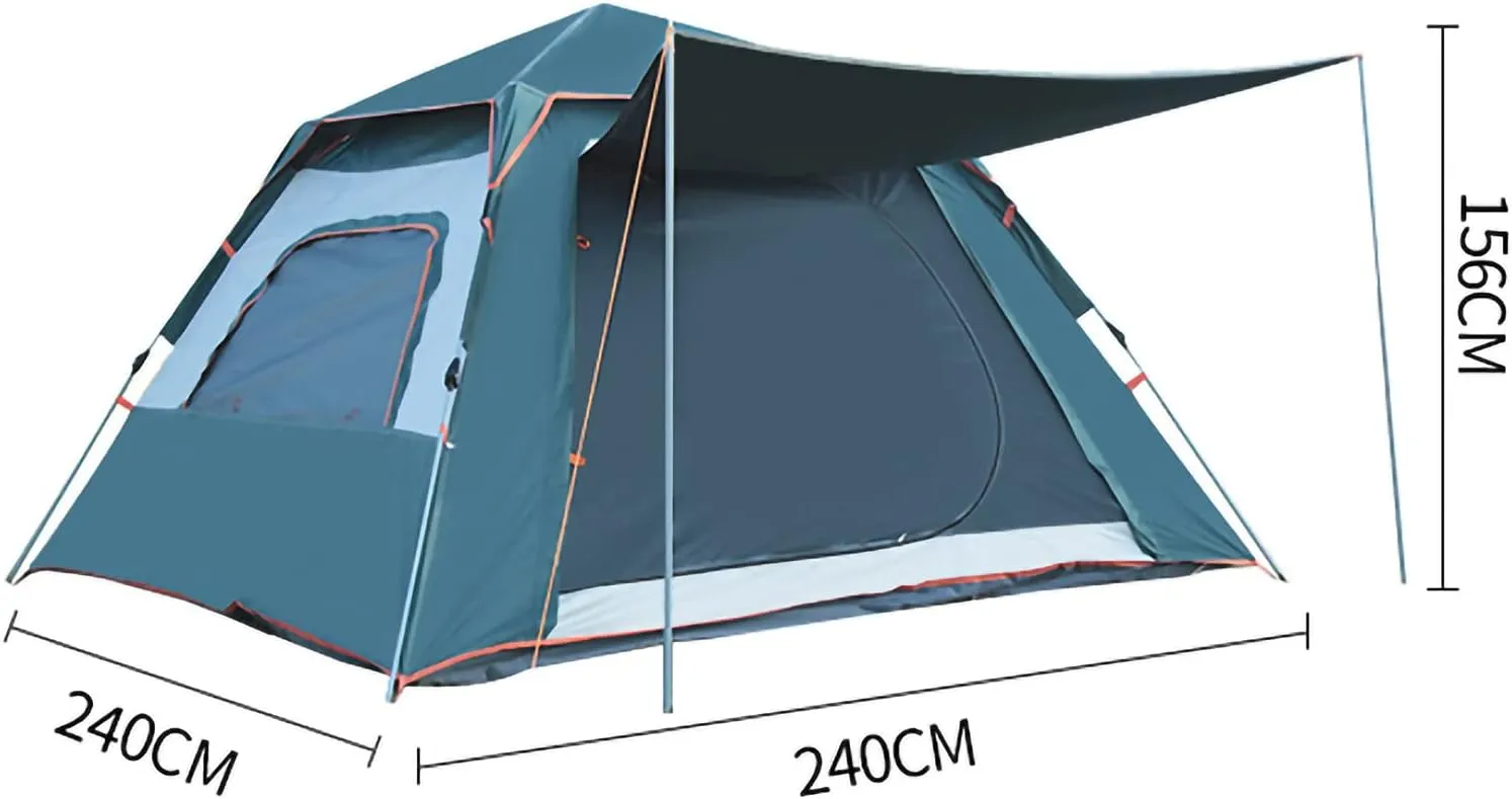 Portable Adult Beach Tent, Automatic Campitent with 2 in 1 Foldable USB Solar Fan Light Outdoor Travel Sunshade Canopy Can Accommodate 2 People with 2 Pop Up, Waterproof Zipper/B/a