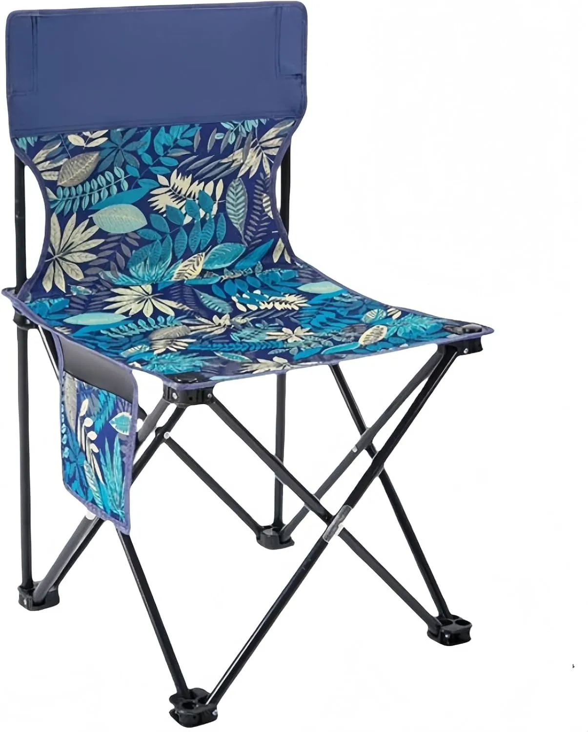 Portable Camping Chair Collapsible Anti-Slip Padded Oxford, Outdoors Versatile Folding Chair with Carry Bag, for Hiking, Fishing, Gardening, Picnic, Beach, Lawn, Outdoor Sports(Blue,Small)
