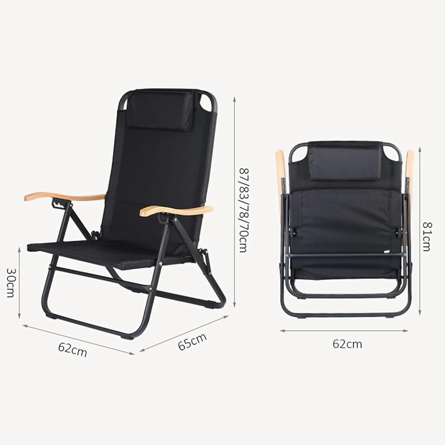 Portable Camping Chair Folding Recliner Lightweight Foldable Outdoor Lawn Chairs Beach Chairs Can Sit and Lie Down for Travel Outside Camp Beach Fishing Sports,A