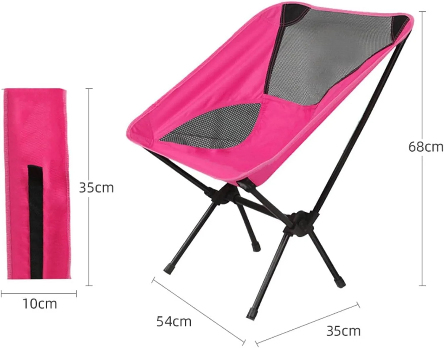 Portable Camping Chair, Lightweight Compact Folding Chair with Mesh for Outdoor, Travel, Beach, Picnic, Hiking, and Backpacking(White)